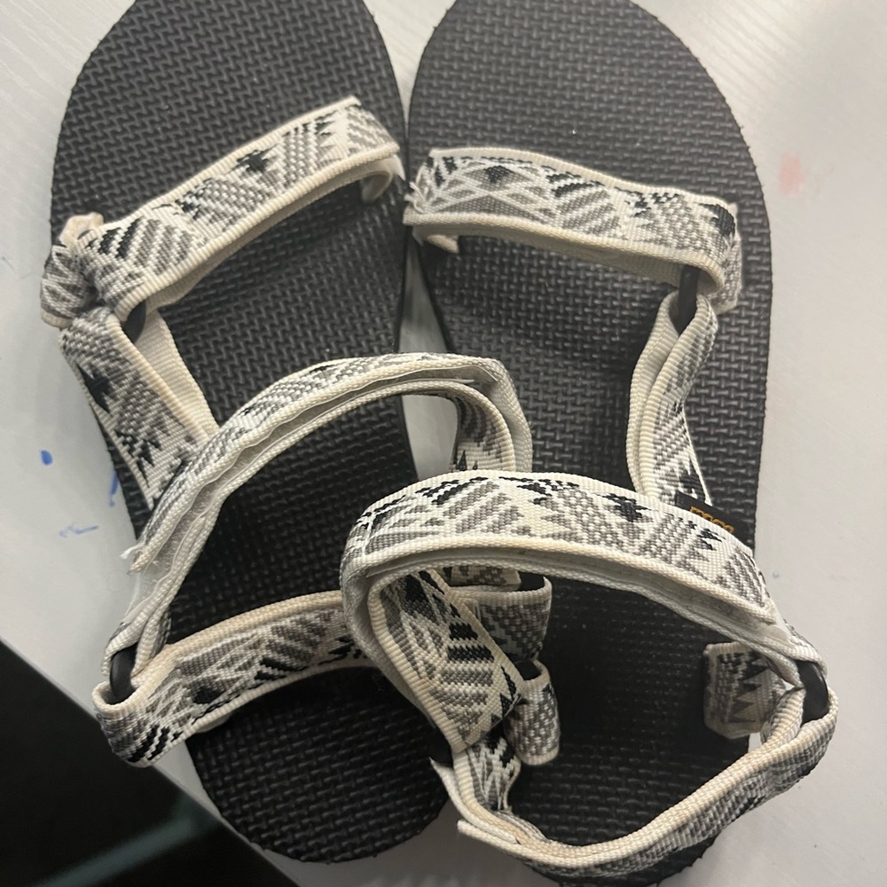 Black and White Patterned Sandals